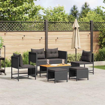 Havesofa Sæt Med Pude 6 Dele Polyrattan - Variant 4104700