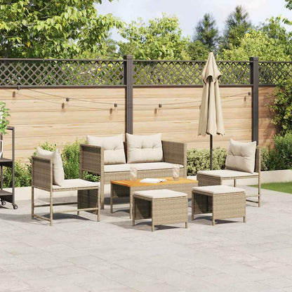 Havesofa Sæt Med Pude 6 Dele Polyrattan - Variant 4104703