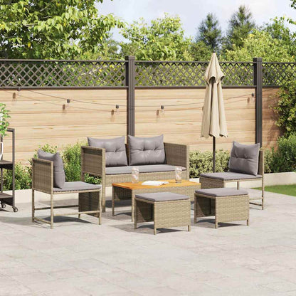 Havesofa Sæt Med Pude 6 Dele Polyrattan - Variant 4104704