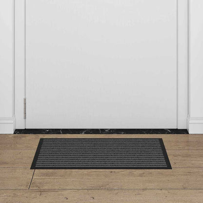 Dørmåtte Stribet Sort Og Grå 40 X 60 Cm Polypropylen Og Pvc - Billede 3