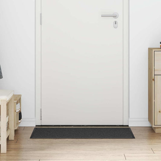Dørmåtte Stribet Sort Og Grå 60 X 90 Cm Polypropylen Og Pvc - Hovedbillede