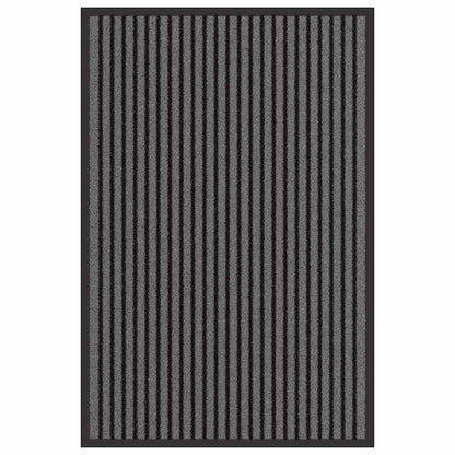 Dørmåtte Stribet Sort Og Grå 60 X 90 Cm Polypropylen Og Pvc - Billede 2