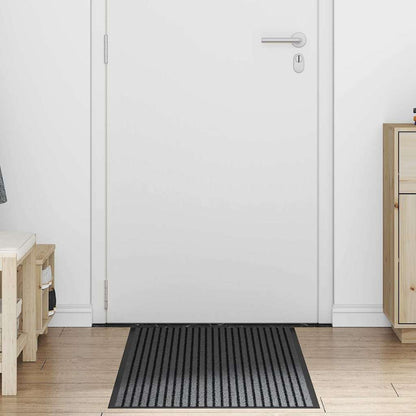 Dørmåtte Stribet Sort Og Grå 60 X 150 Cm Polypropylen Og Pvc - Hovedbillede