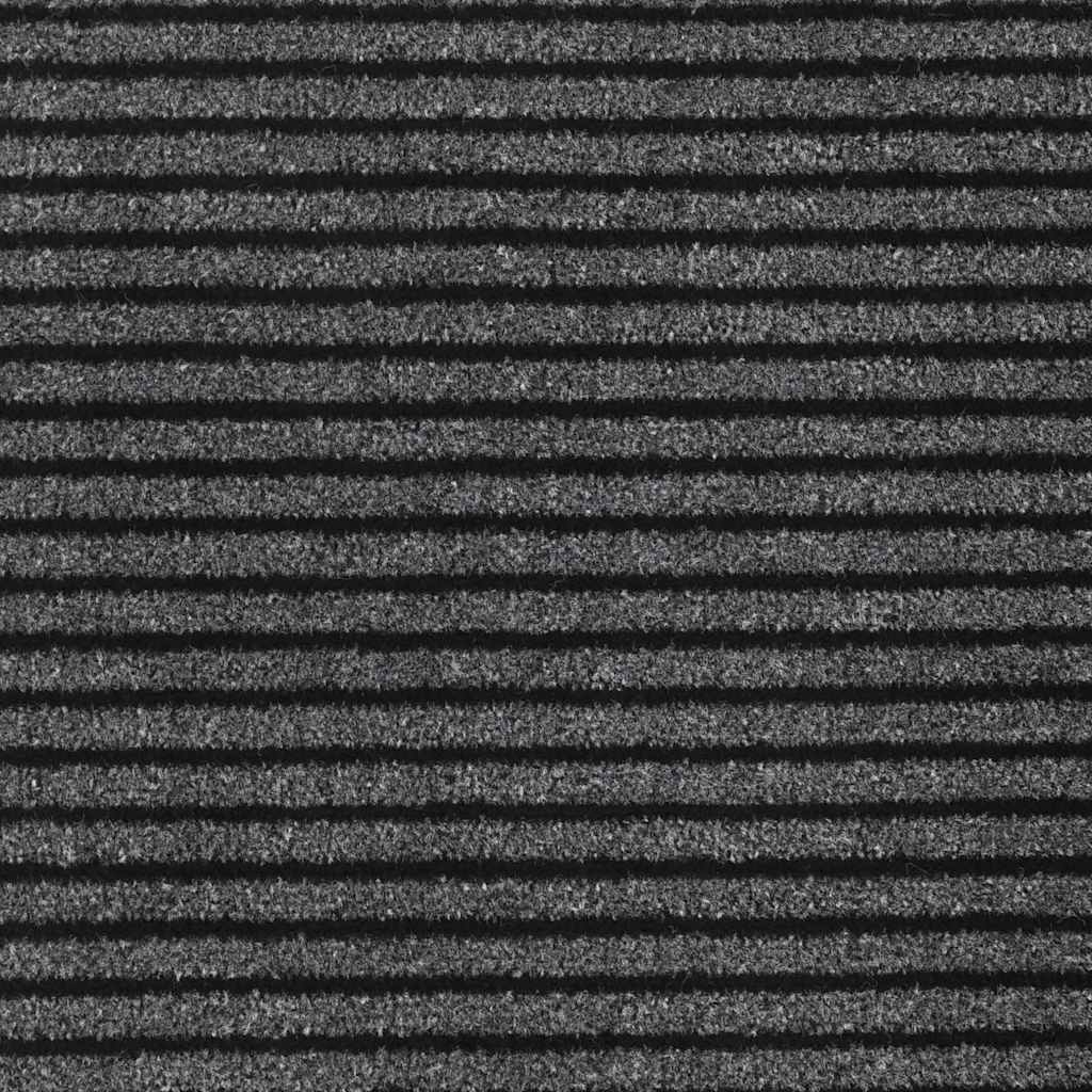 Dørmåtte Stribet Sort Og Grå 60 X 150 Cm Polypropylen Og Pvc - Billede 6