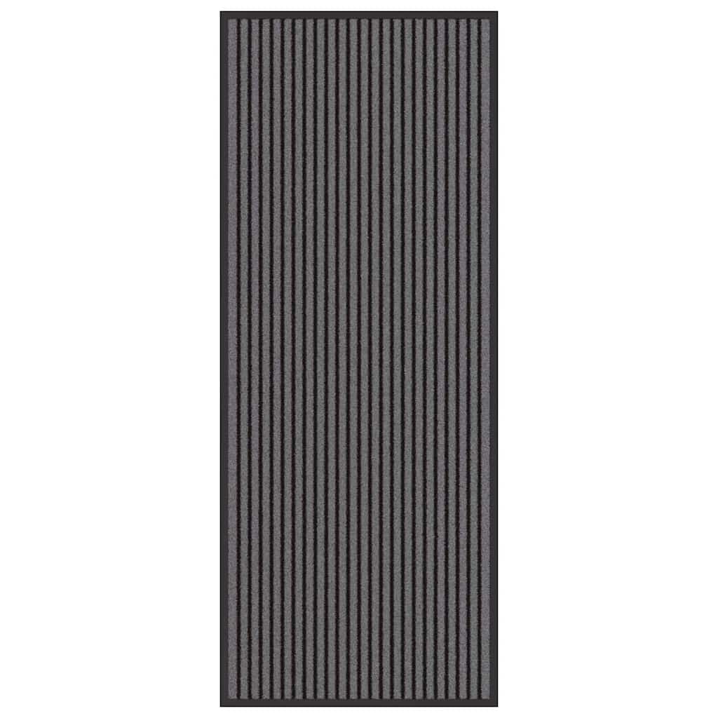 Dørmåtte Stribet Sort Og Grå 60 X 150 Cm Polypropylen Og Pvc - Billede 2