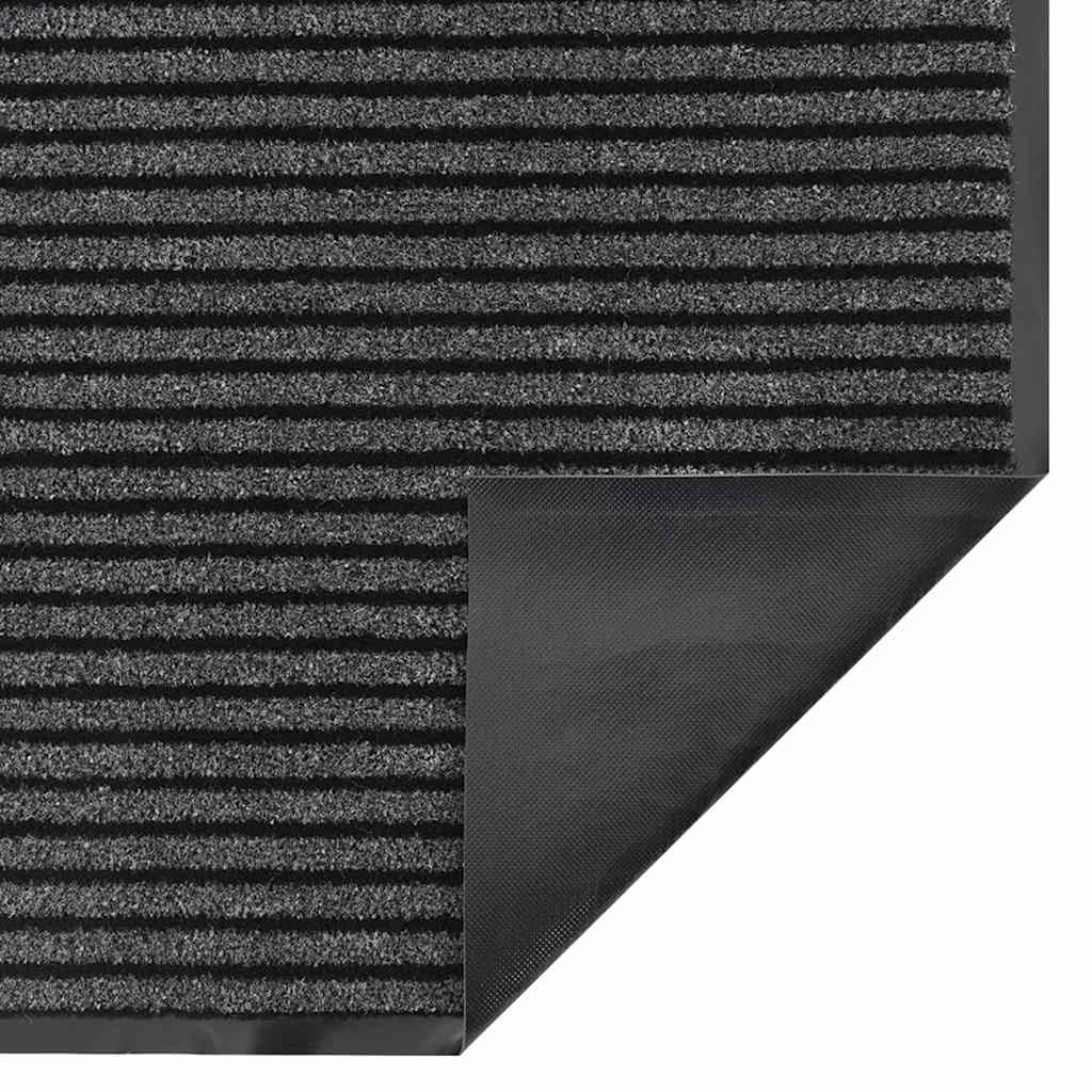 Dørmåtte Stribet Sort Og Grå 60 X 180 Cm Polypropylen Og Pvc - Billede 5