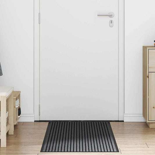Dørmåtte Stribet Sort Og Grå 60 X 180 Cm Polypropylen Og Pvc - Hovedbillede