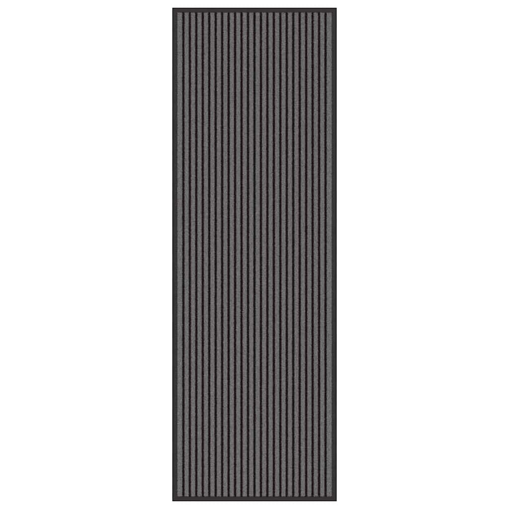 Dørmåtte Stribet Sort Og Grå 60 X 180 Cm Polypropylen Og Pvc - Billede 2