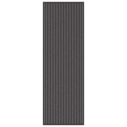 Dørmåtte Stribet Sort Og Grå 60 X 180 Cm Polypropylen Og Pvc - Billede 2