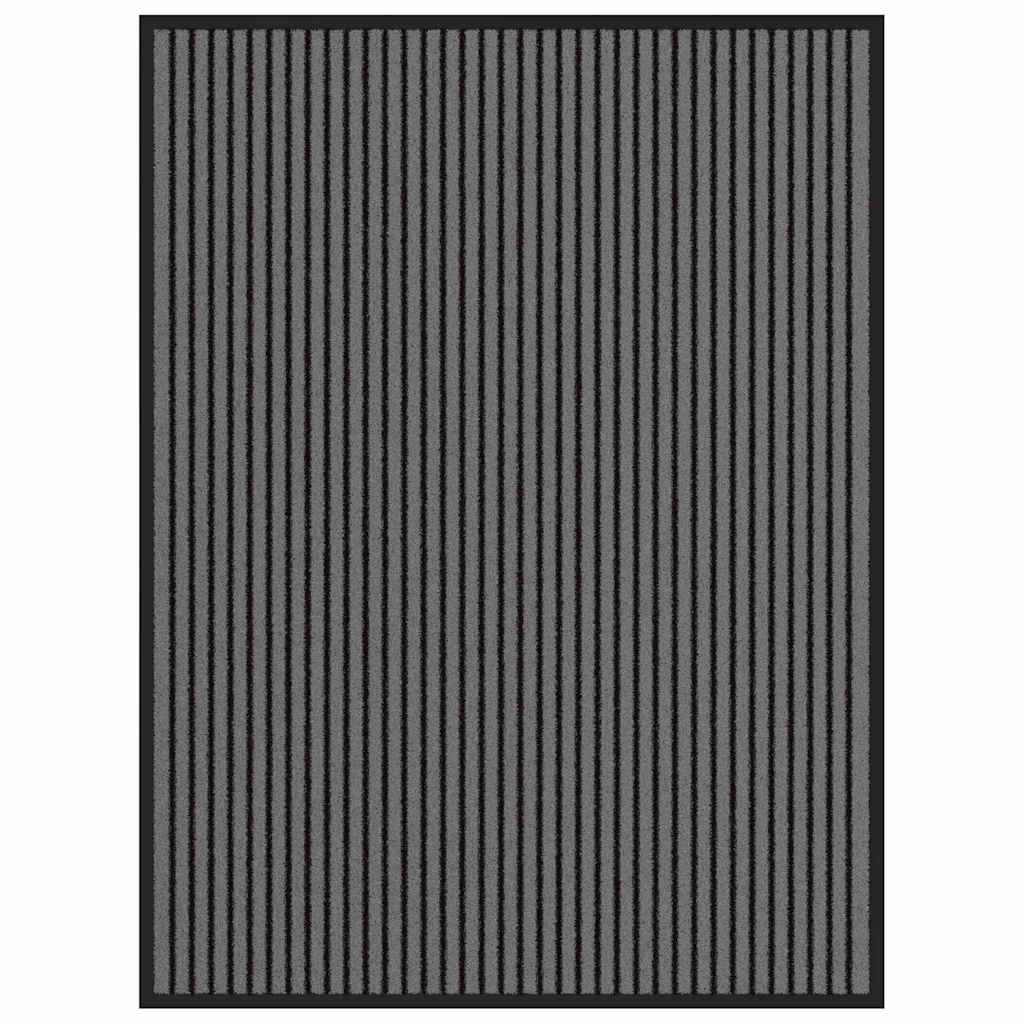 Dørmåtte Stribet Sort Og Grå 80 X 120 Cm Polypropylen Og Pvc - Billede 2