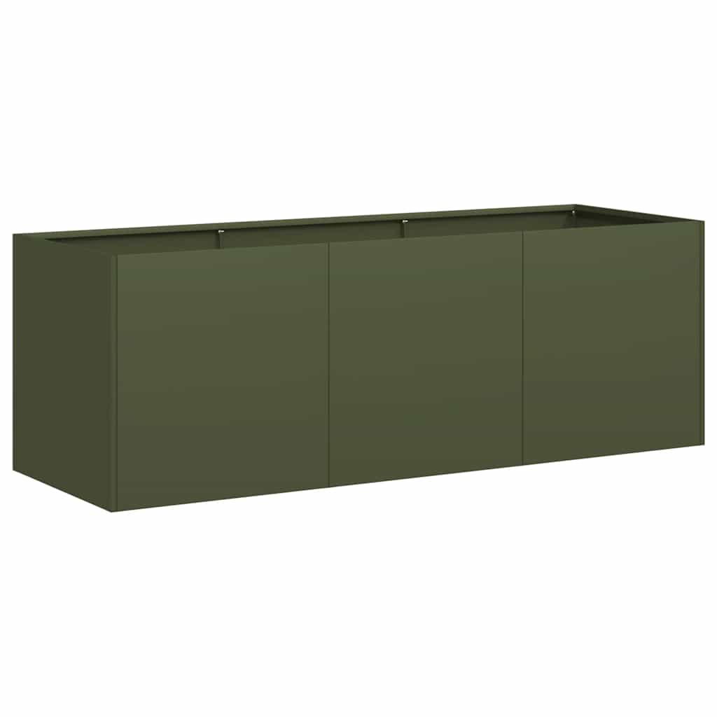 Plantekasse Olivengrøn 120x40x40 Cm Koldvalset Stål - Billede 2