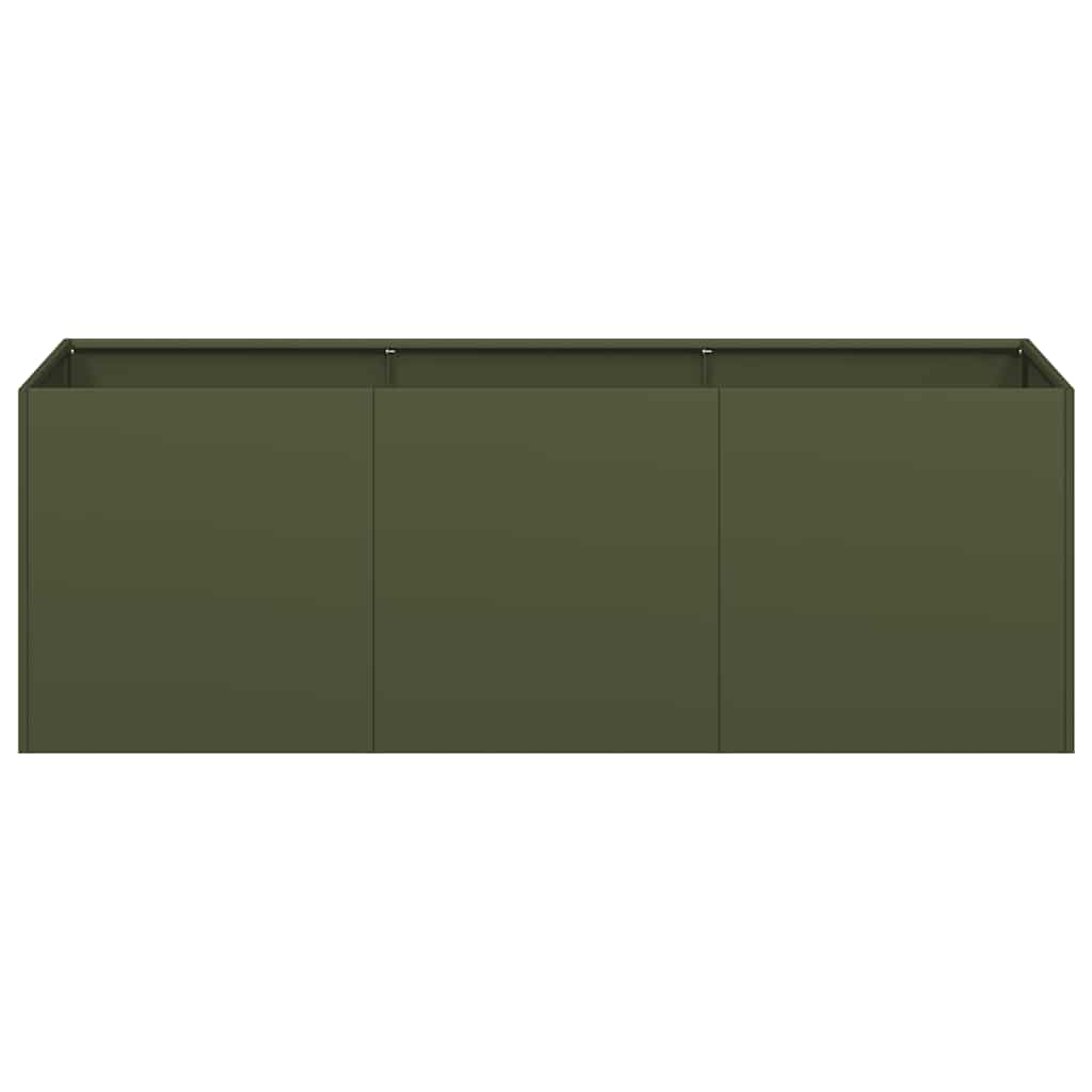 Plantekasse Olivengrøn 120x40x40 Cm Koldvalset Stål - Billede 4