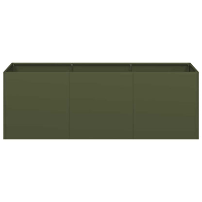 Plantekasse Olivengrøn 120x40x40 Cm Koldvalset Stål - Billede 4
