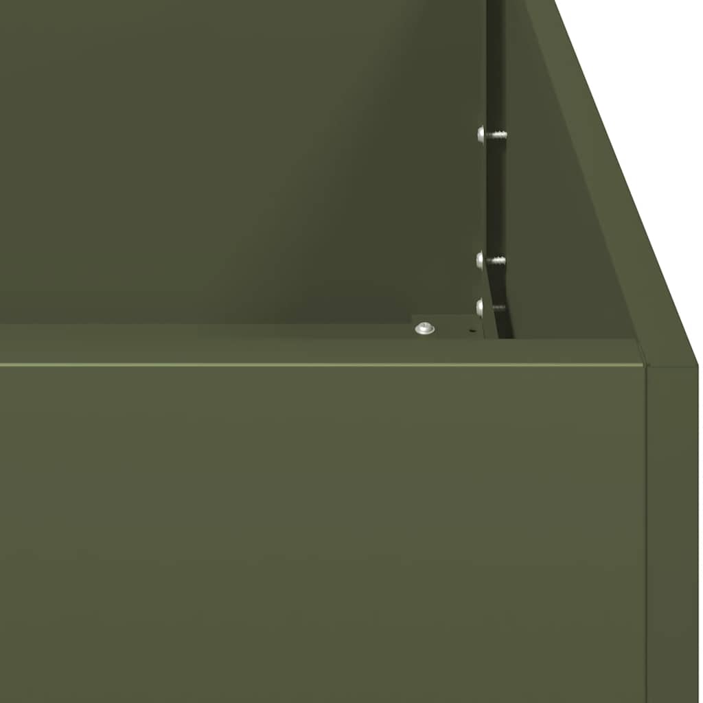 Plantekasse Olivengrøn 120x40x40 Cm Koldvalset Stål - Billede 7