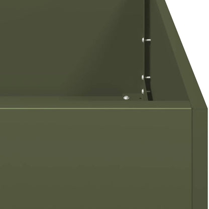 Plantekasse Olivengrøn 120x40x40 Cm Koldvalset Stål - Billede 7
