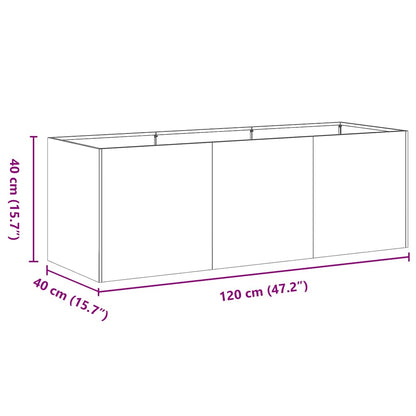 Plantekasse Olivengrøn 120x40x40 Cm Koldvalset Stål - Billede 9