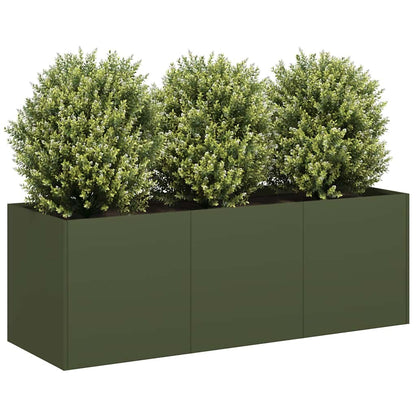 Plantekasse Olivengrøn 120x40x40 Cm Koldvalset Stål - Hovedbillede
