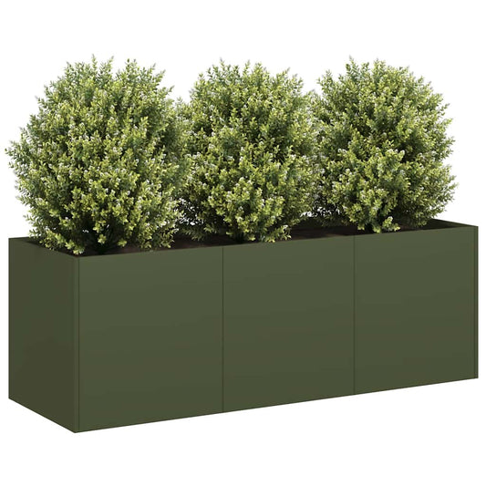 Plantekasse Olivengrøn 120x40x40 Cm Koldvalset Stål - Hovedbillede