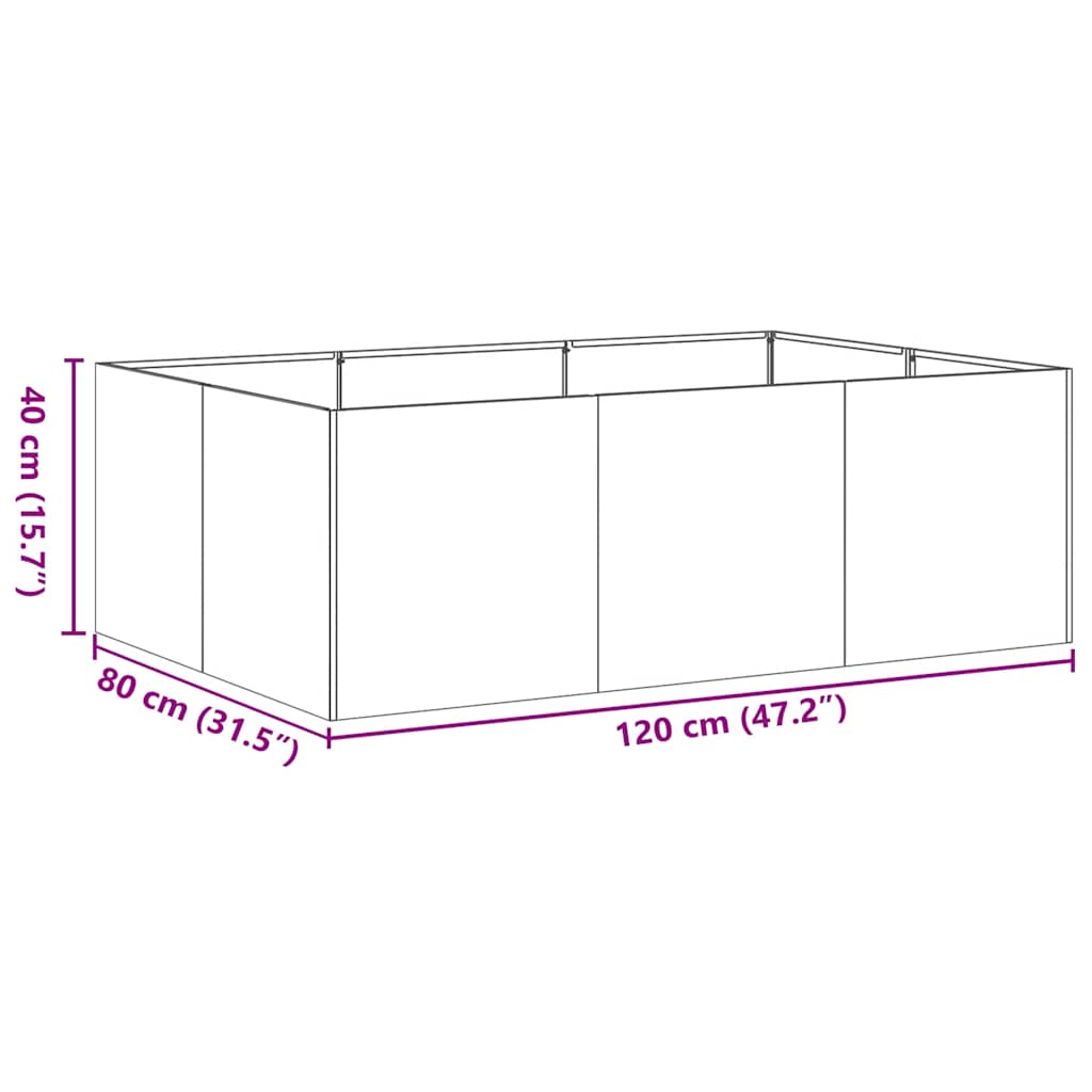 Plantekasse 120x80x40 Cm Stål Antracitgrå - Billede 9