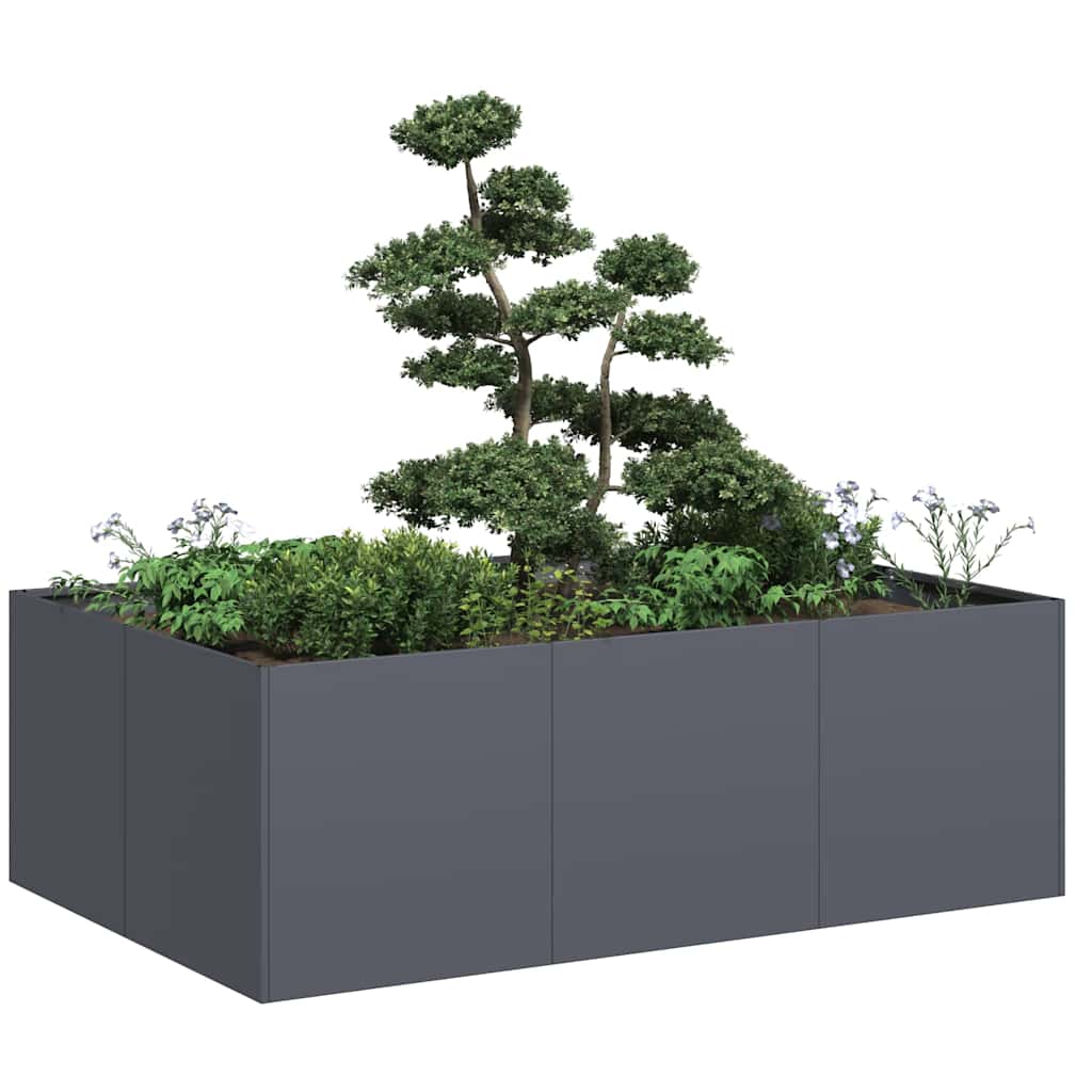 Plantekasse 120x80x40 Cm Stål Antracitgrå - Hovedbillede
