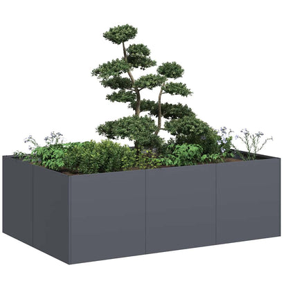 Plantekasse 120x80x40 Cm Stål Antracitgrå - Hovedbillede