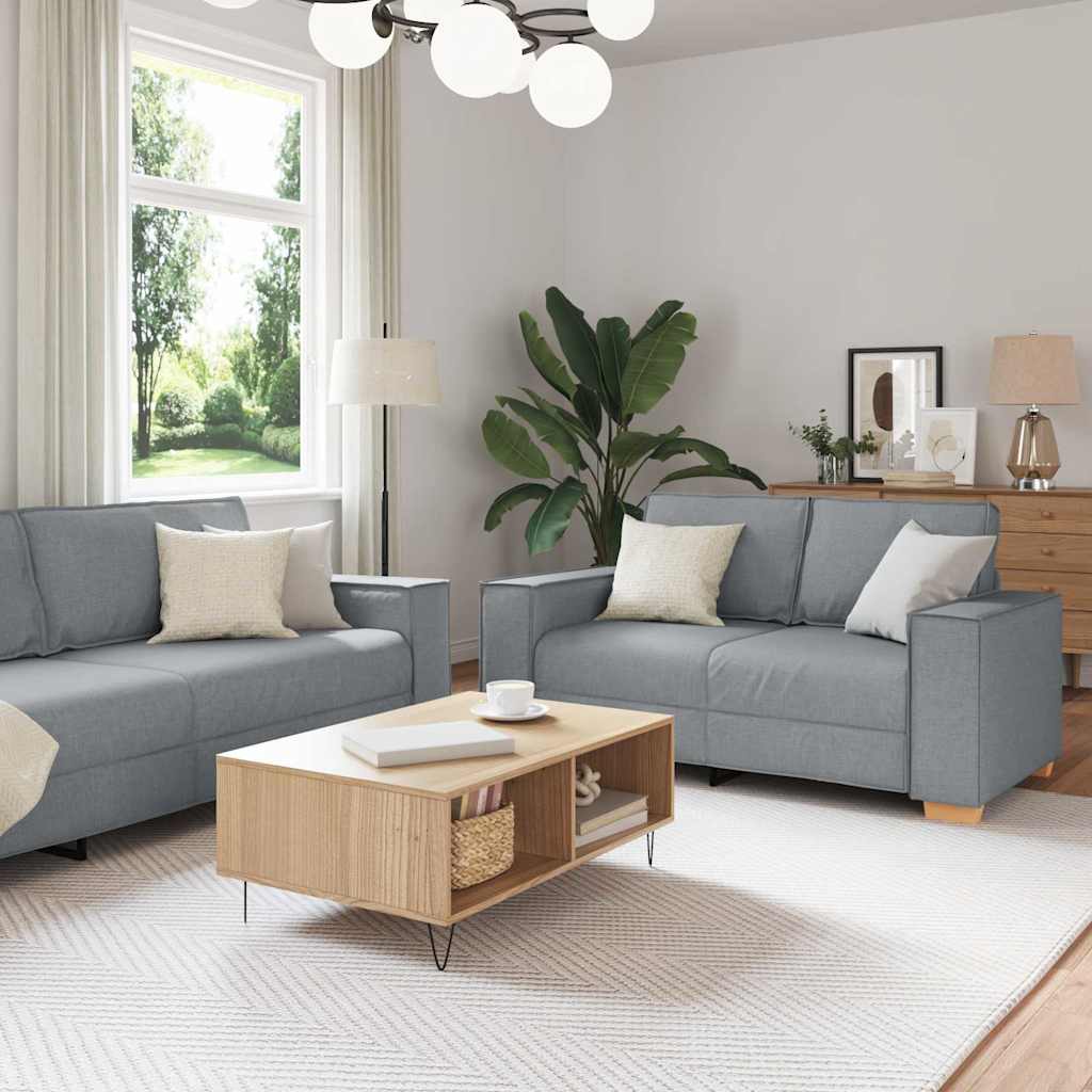 Sofa 3 Dele 220 X 80 X 84 Cm Linned-blandet Stof - Variant 3324609