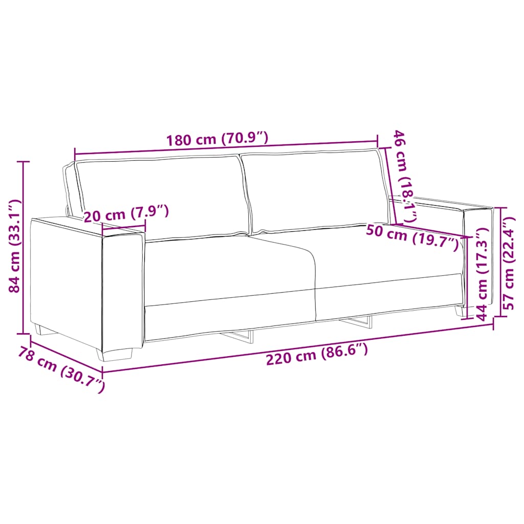 Sofasæt 3 Dele Med Hynder Velour - Billede 14