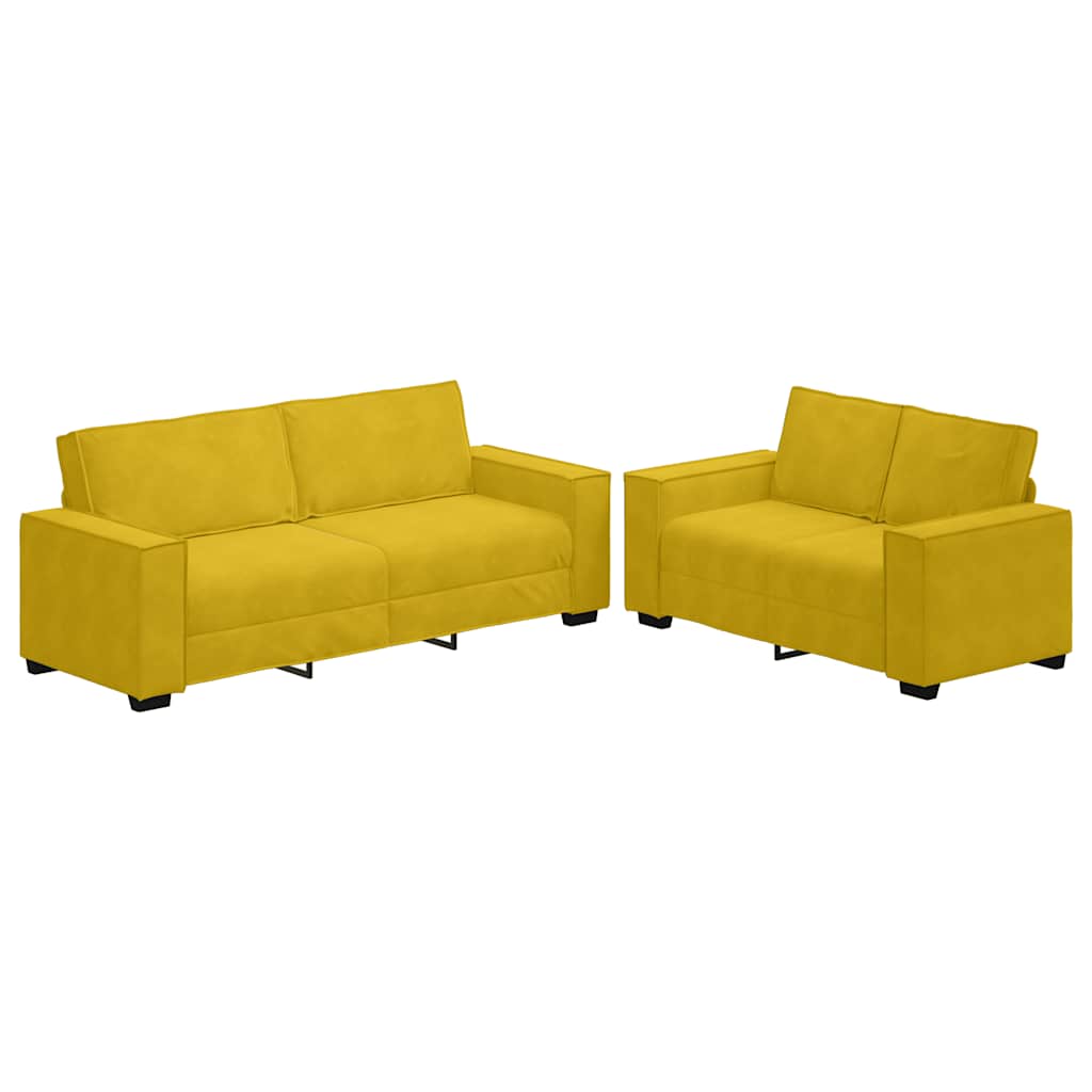 Sofasæt 2 Dele Med Hynder Velour - Billede 2