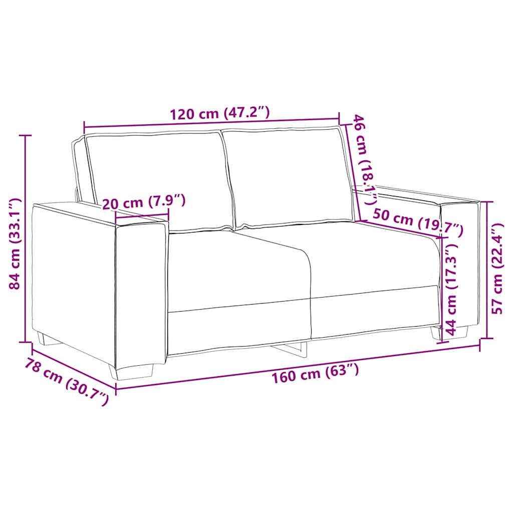 Sofasæt 2 Dele Med Hynder Velour - Billede 10