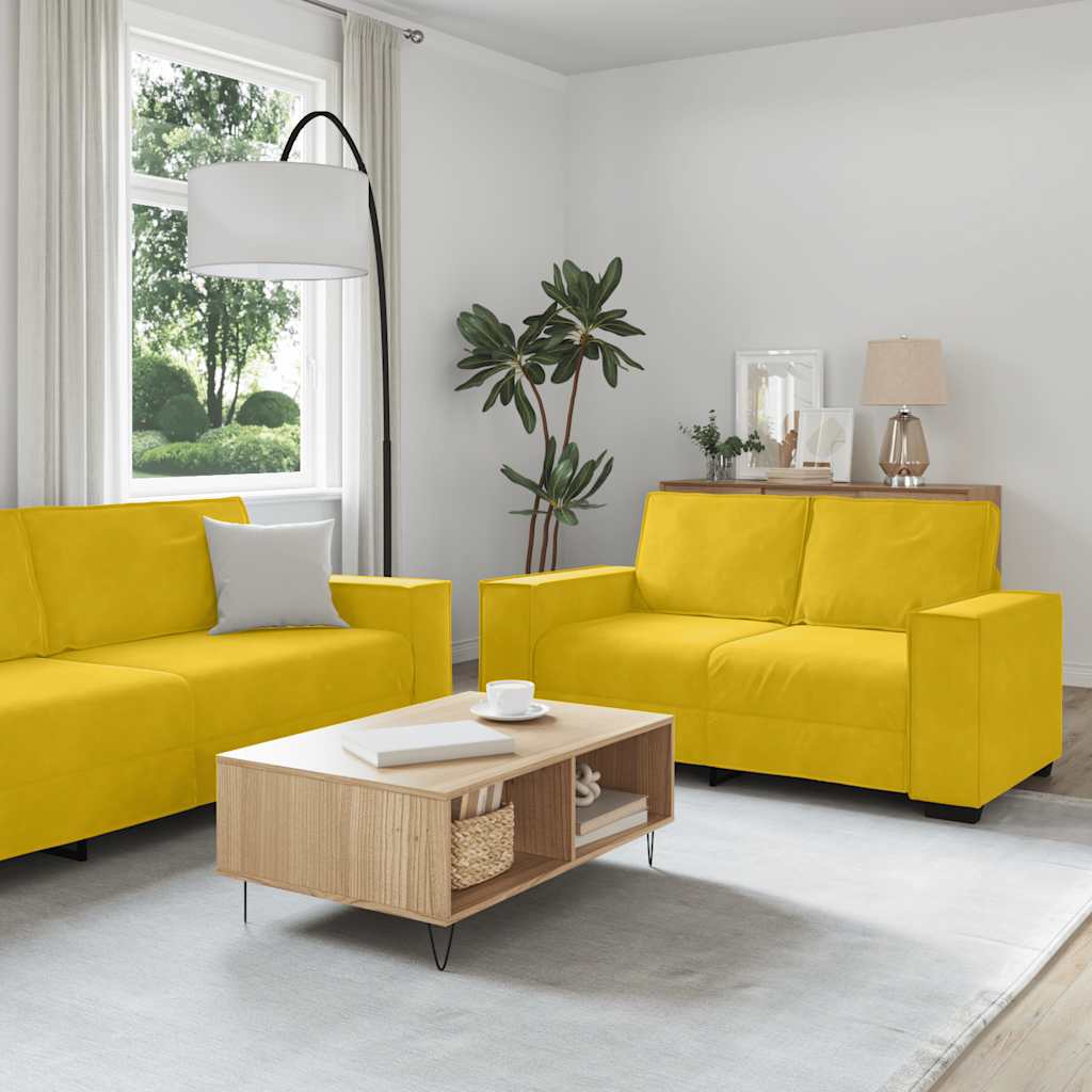 Sofasæt 2 Dele Med Hynder Velour - Hovedbillede