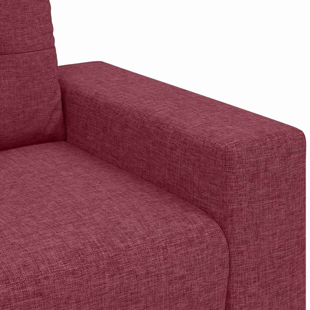 Sofa Sæt Med Pude Med Pude 2 Pcs Vinrød 221 X 78 X 80 Cm Stof - Billede 8