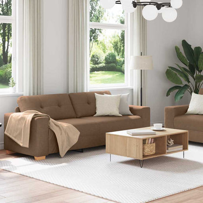 Sofa Sæt Med Pude Med Pude 2 Pcs Brun 221 X 78 X 80 Cm Stof - Billede 3