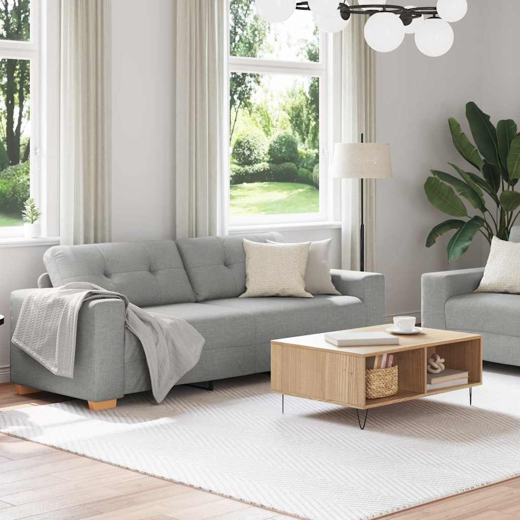 Sofa Sæt Med Pude Med Pude 2 Pcs Grå 221 X 78 X 80 Cm Stof - Billede 3