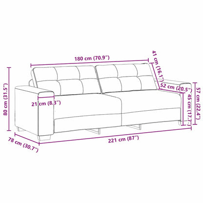Sofa Sæt Med Pude Med Pude 2 Pcs Grå 221 X 78 X 80 Cm Stof - Billede 11
