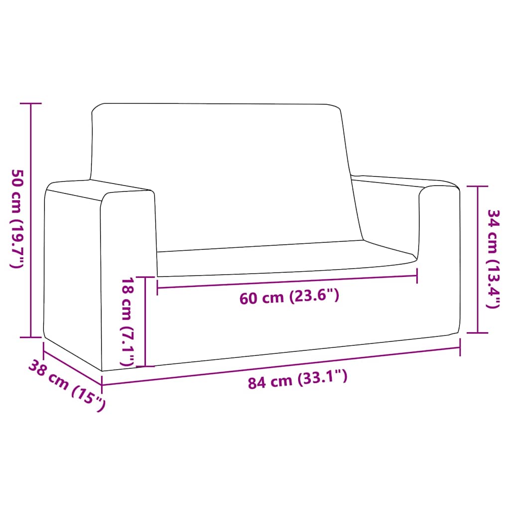 Sofa Til Børn Med Stjerner Blødt Plys