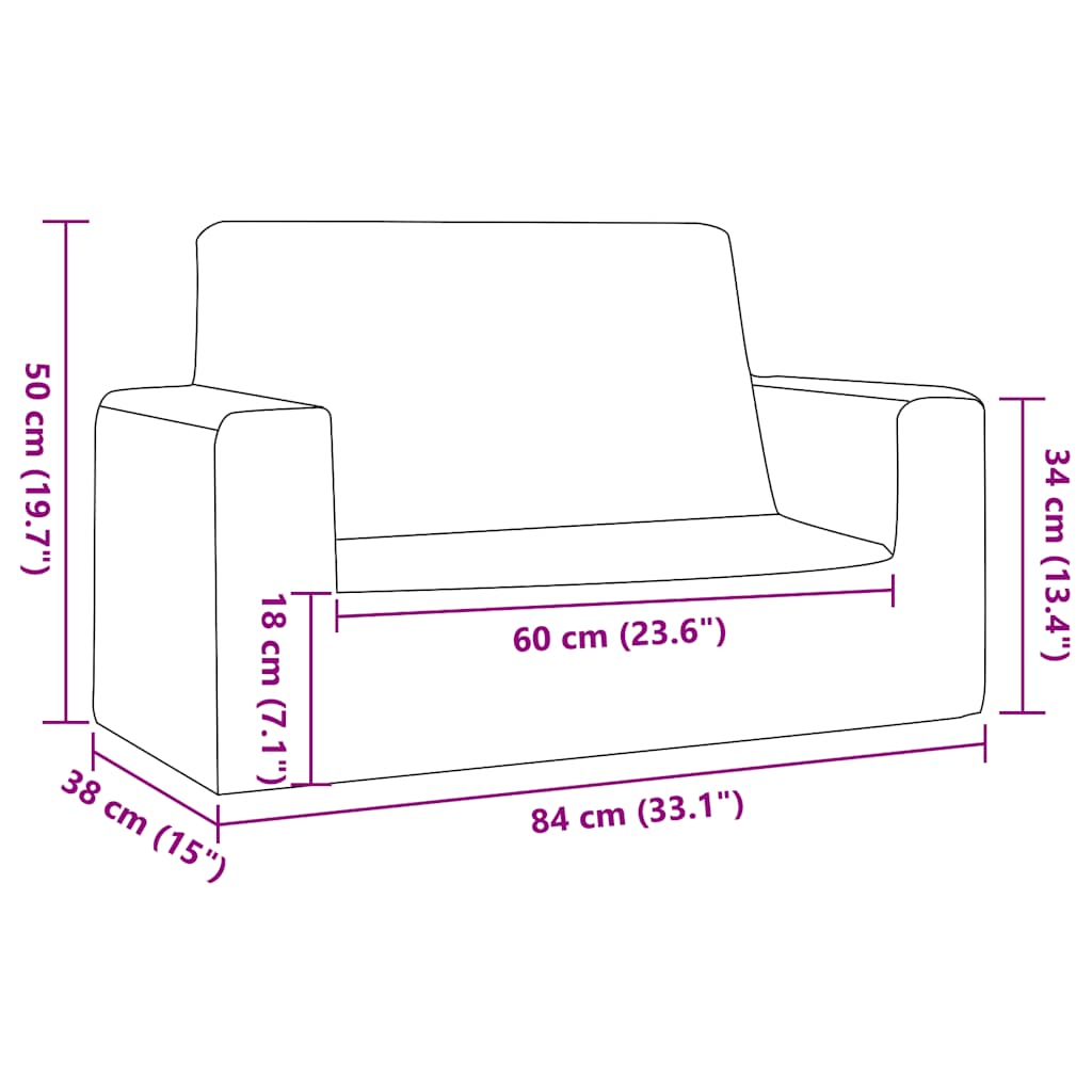 Sofa Til Børn Med Stjerner Blødt Plys