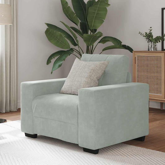 Sofastol 59 Cm Fløjl Lysegrå