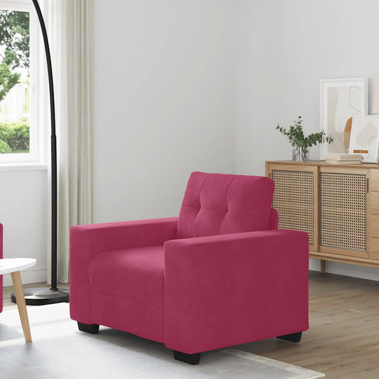 Sofastol 59 Cm Fløjl Vinrød Hvid