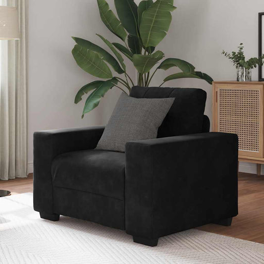 Sofastol 59 Cm Fløjl Sort