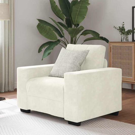 Sofastol 59 Cm Fløjl Cremefarvet