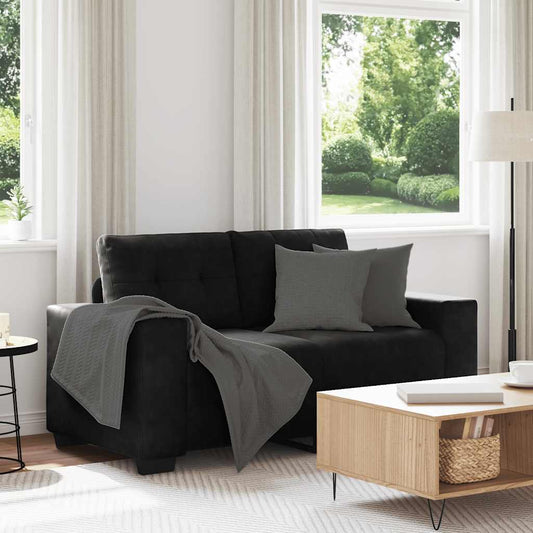Elskovssofa 120 Cm Fløjl Sort