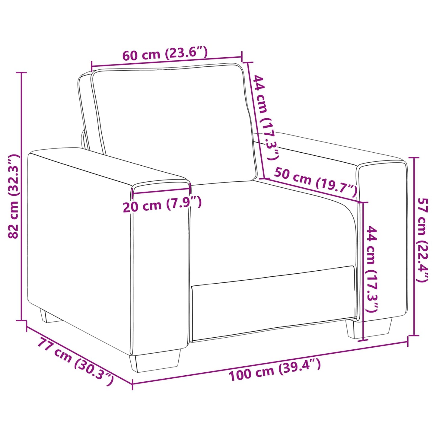 Sofa Stol Stof - Billede 8
