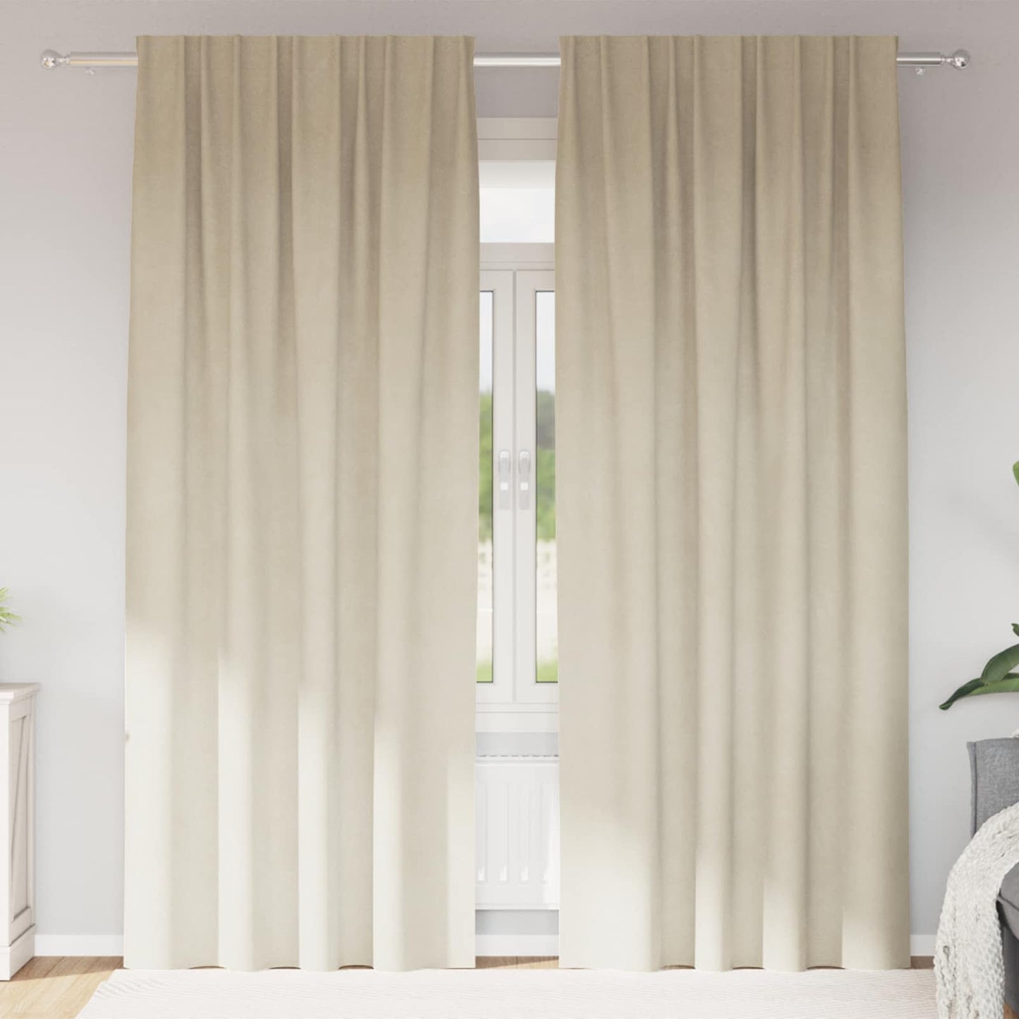 Mørklægningsgardiner 2 Stk. Fløjl - Variant 4107187