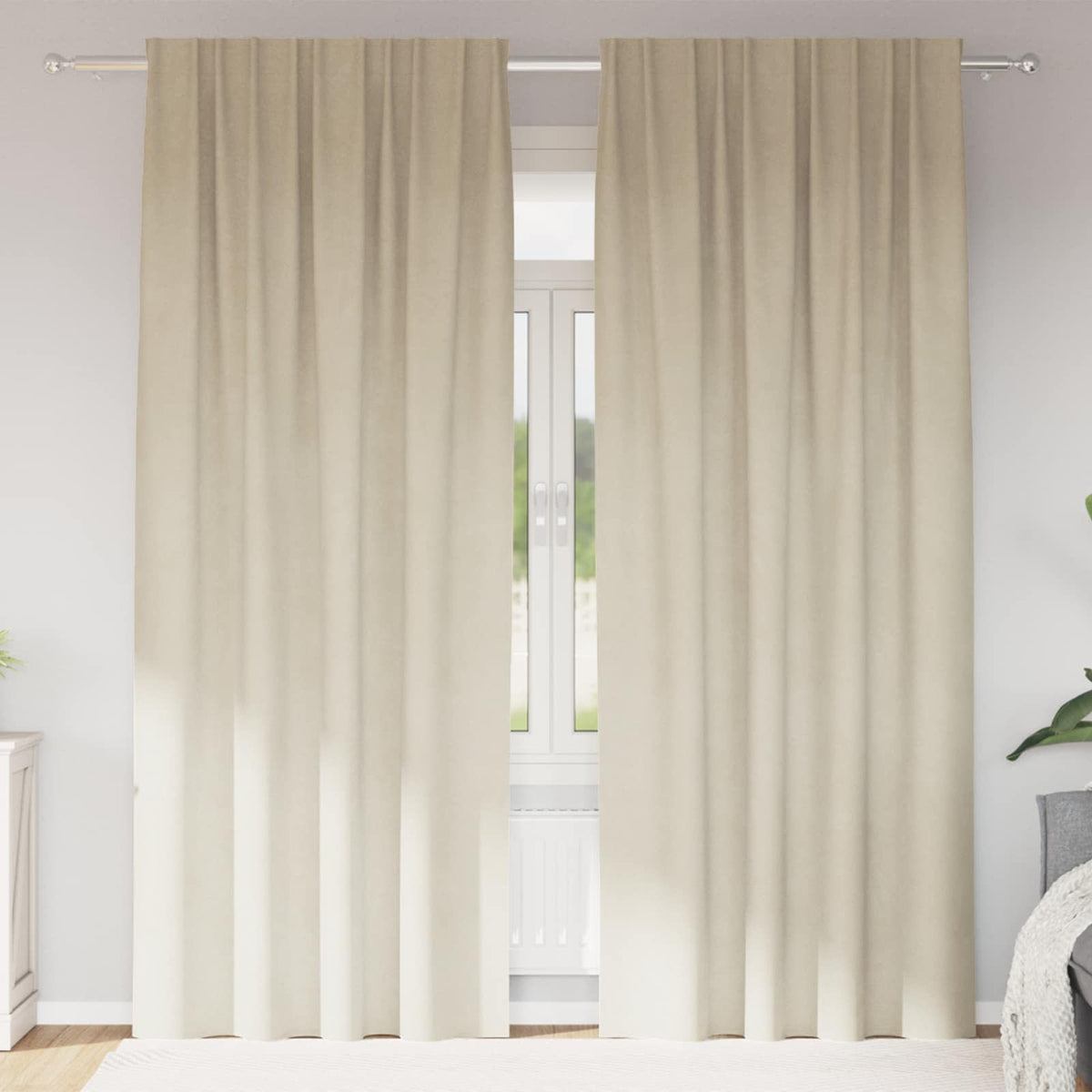 Mørklægningsgardiner 2 Stk. Fløjl - Variant 4107187