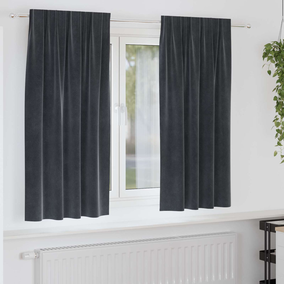 Mørklægningsgardiner 2 Stk. Fløjl - Variant 4107229