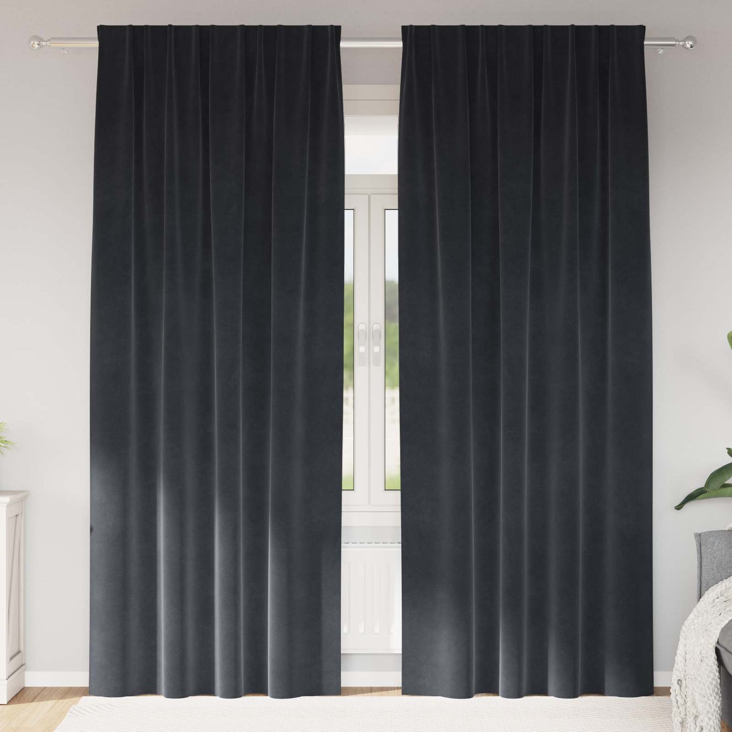 Mørklægningsgardiner 2 Stk. Fløjl - Variant 4107230
