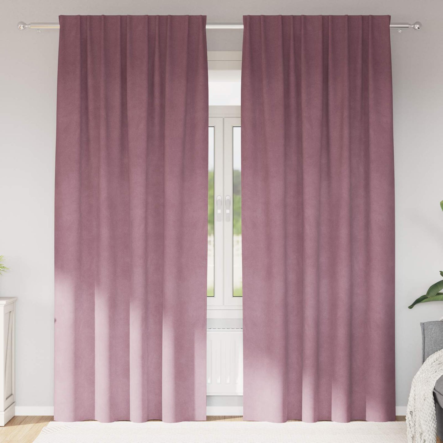 Mørklægningsgardiner 2 Stk. Fløjl - Variant 4107245