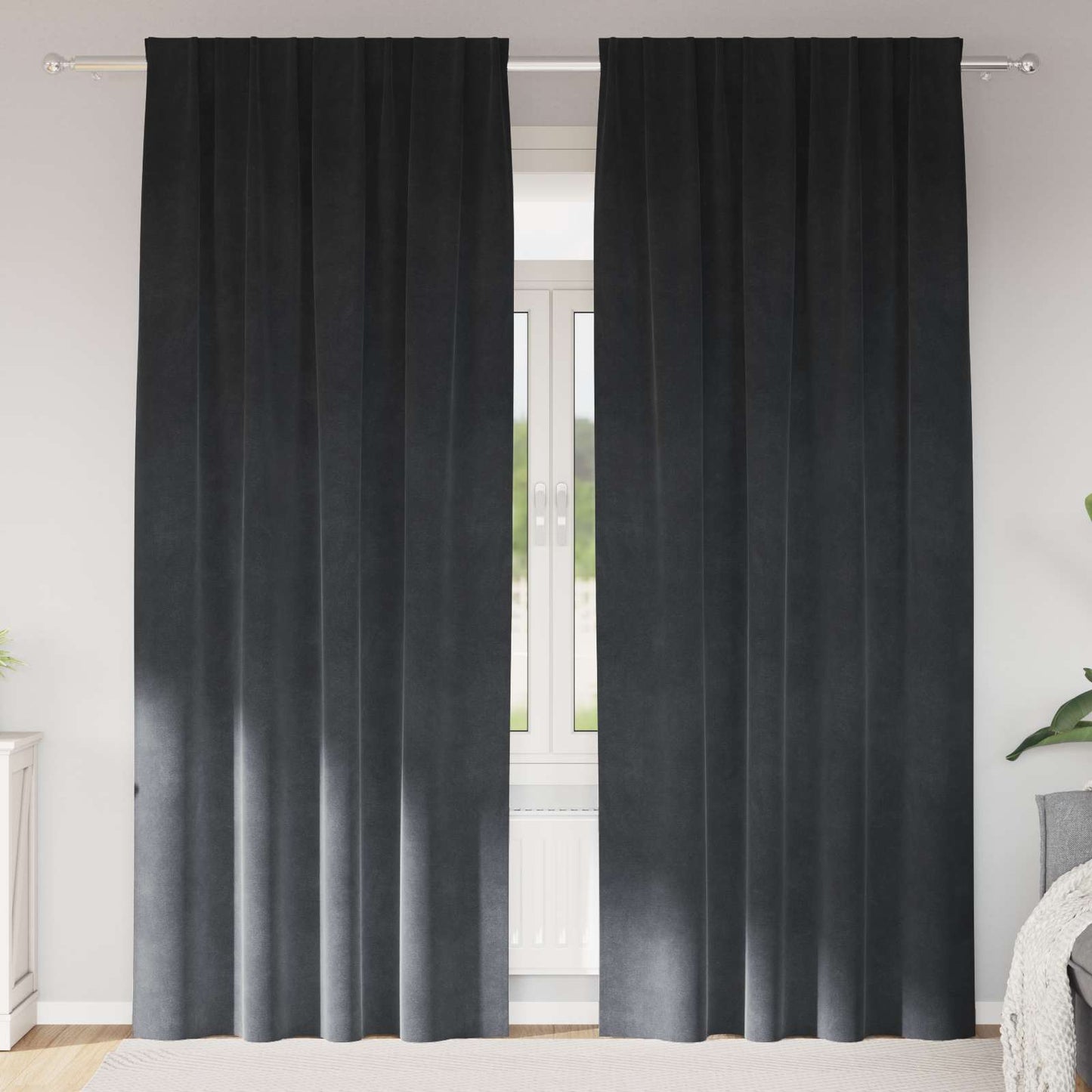 Mørklægningsgardiner 2 Stk. Fløjl - Variant 4107260