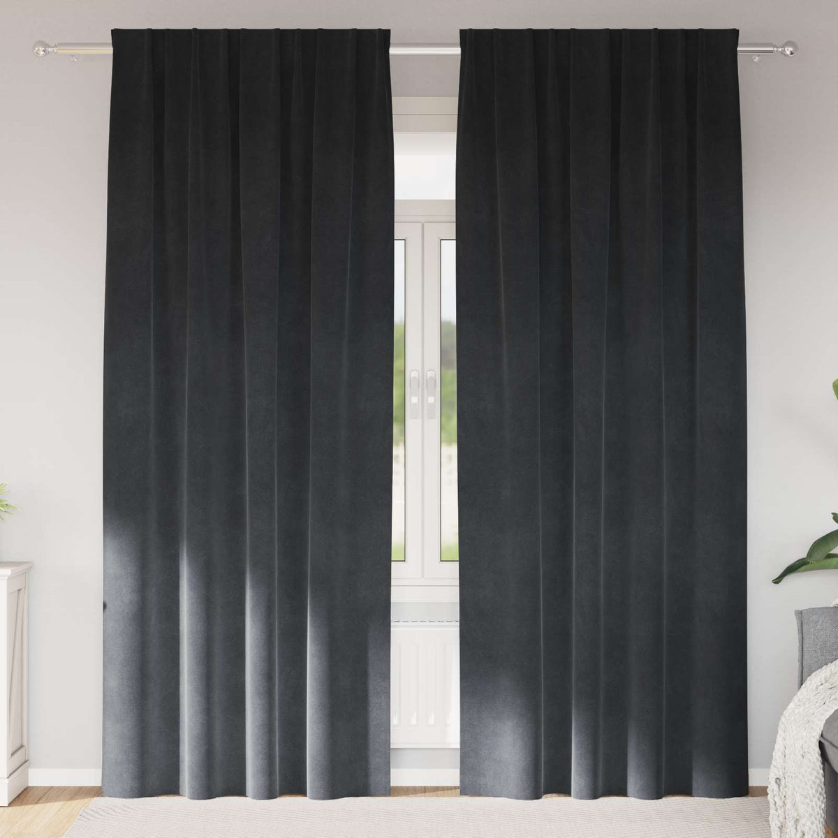Mørklægningsgardiner 2 Stk. Fløjl - Variant 4107262