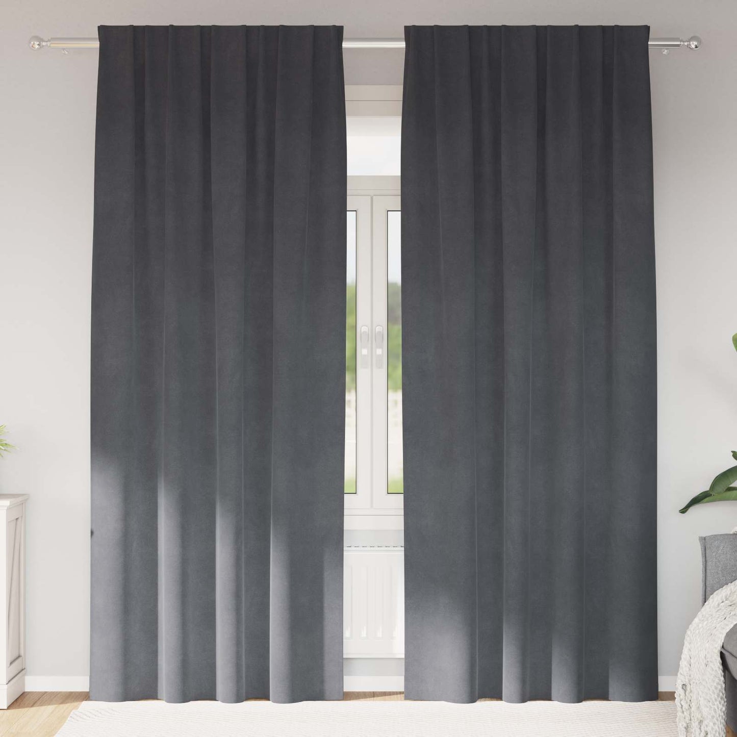 Mørklægningsgardiner 2 Stk. Fløjl - Variant 4107290